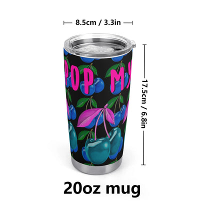 Blue Cherry© Pop My Cherry BLACK All Over Printing Car Tumbler 20oz