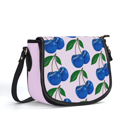 Blue Cherry© Limited Edition Pop New Version PU Leather Saddle Bag