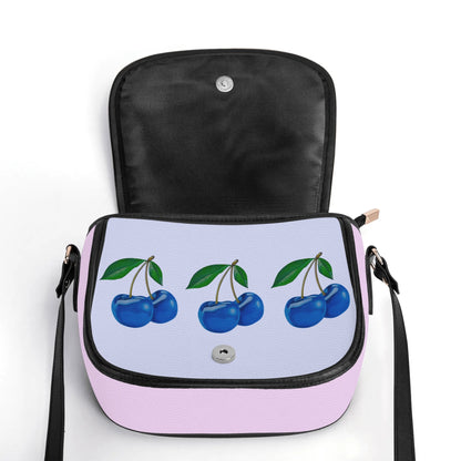 Blue Cherry© Limited Edition Pop New Version PU Leather Saddle Bag