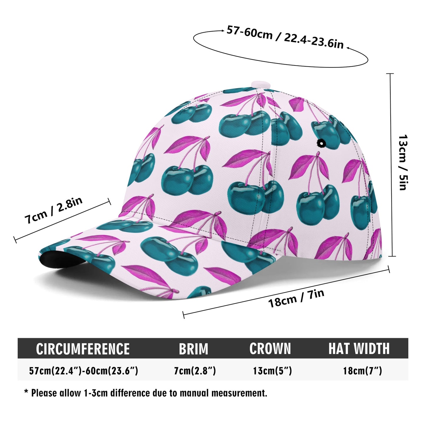 Blue Cherry© Limited Edition Pop Simple Sport All-over Print Baseball Cap