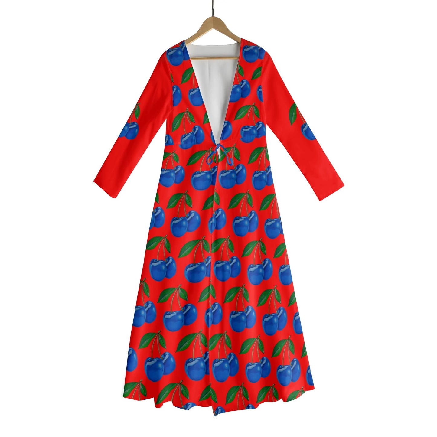 Blue Cherry© Limited Edition Red Is In Womens Tie-Up Beach Cover Up Dress