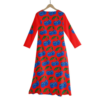 Blue Cherry© Limited Edition Red Is In Womens Tie-Up Beach Cover Up Dress