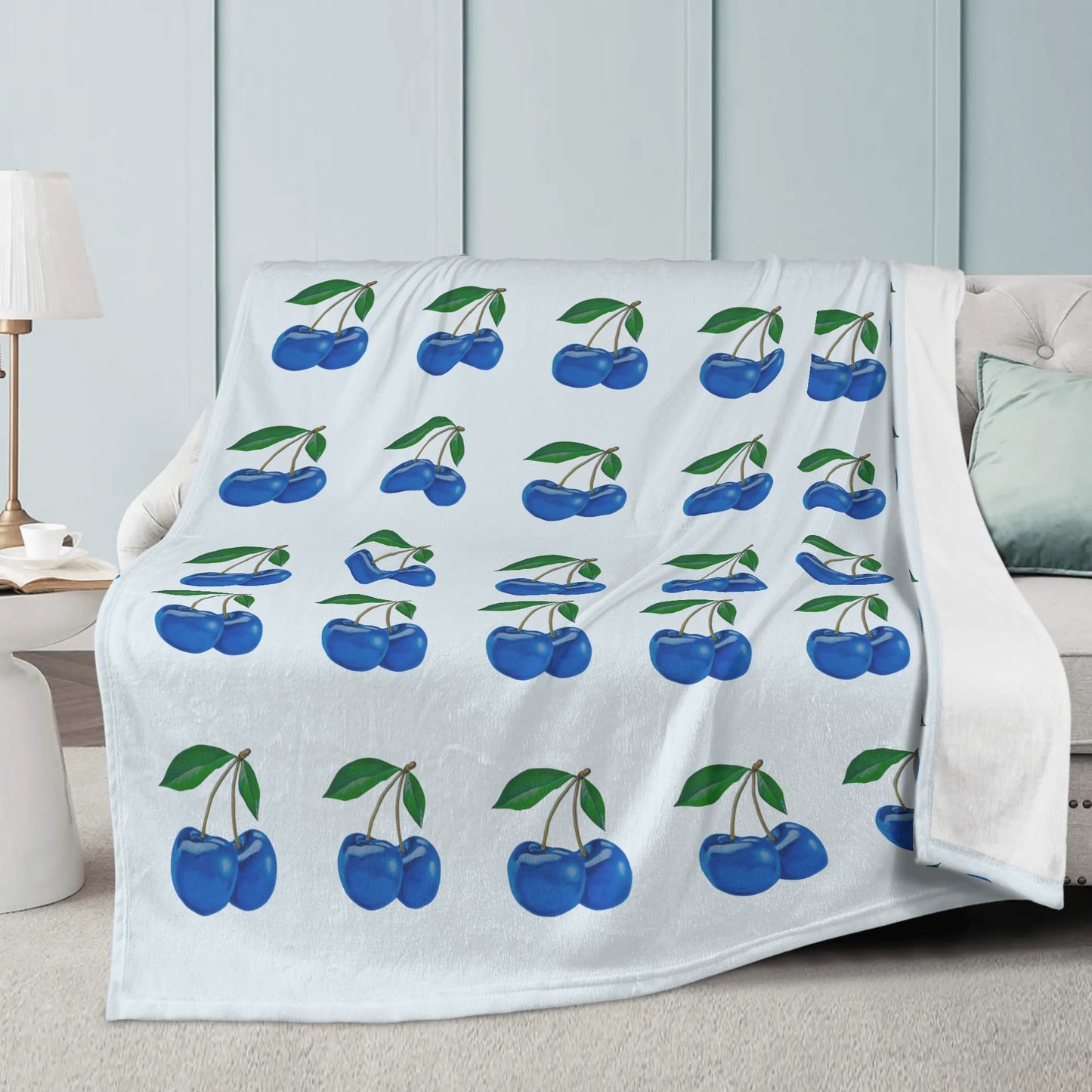 Blue Cherry© Cozy Fluff and Pure Soft Premium Fleece Blanket