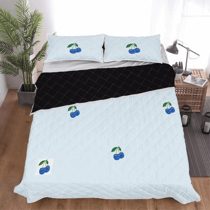 Blue Cherry© Soft Comfort Simple Quilt Bedding Set