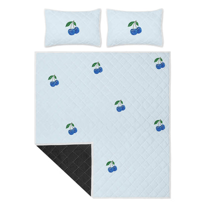 Blue Cherry© Soft Comfort Simple Quilt Bedding Set