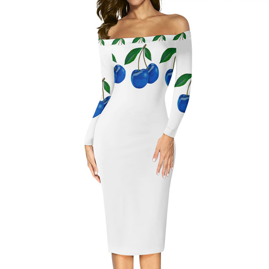 Blue Cherry© 'It Gal' Women's Off The Shoulder Long Sleeve Elegant Wrap Dress