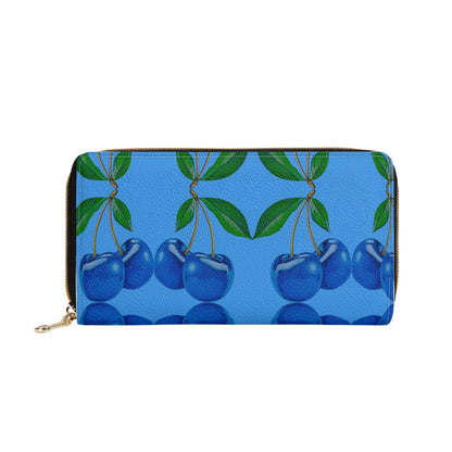 Blue Cherry© Icon Blue Sea Soft Italian PU Leather Zipper Wallet