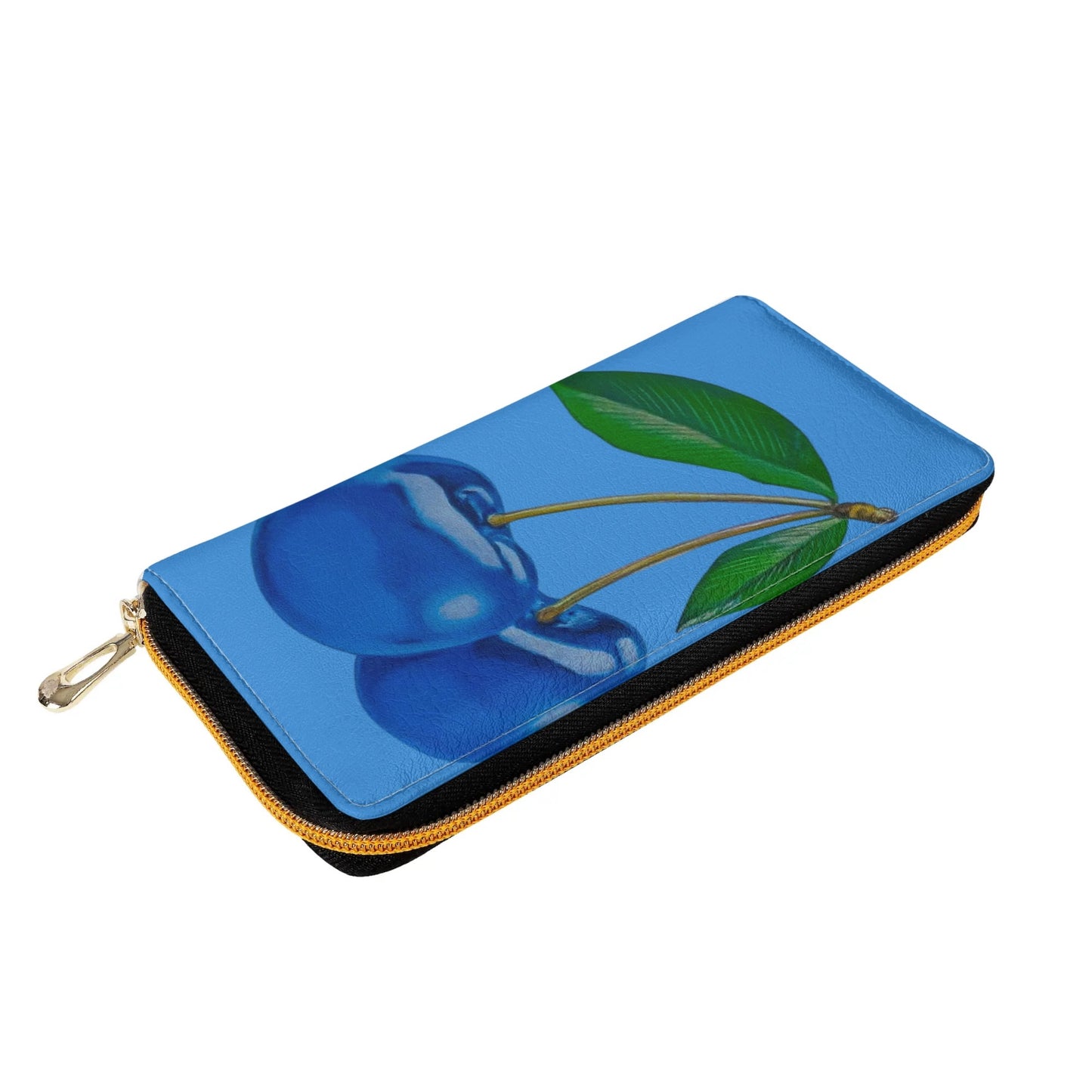 Blue Cherry© Icon Blue Sea Soft Italian PU Leather Zipper Wallet