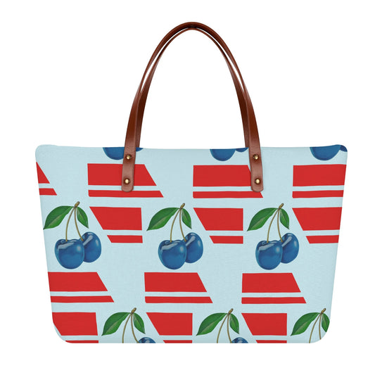 Blue Cherry© International Womens Super Soft European PU Leather Comfort Tote Bag