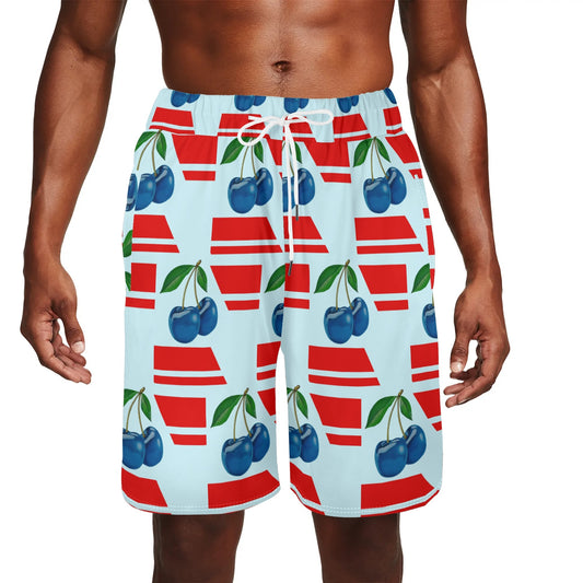 Blue Cherry© International Super Sport Comfort Fit Mens Basketball Mesh Shorts Sea Life Swim Trunks