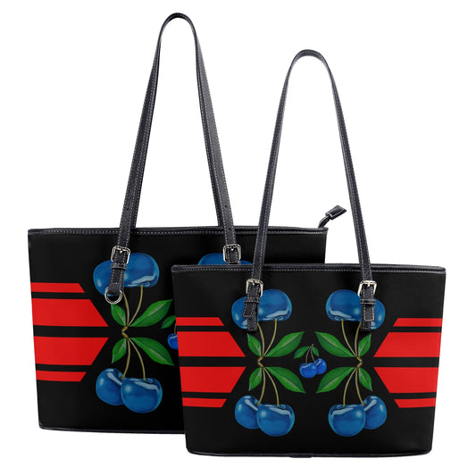 Blue Cherry© International Soft European PU Leather Tote Bag