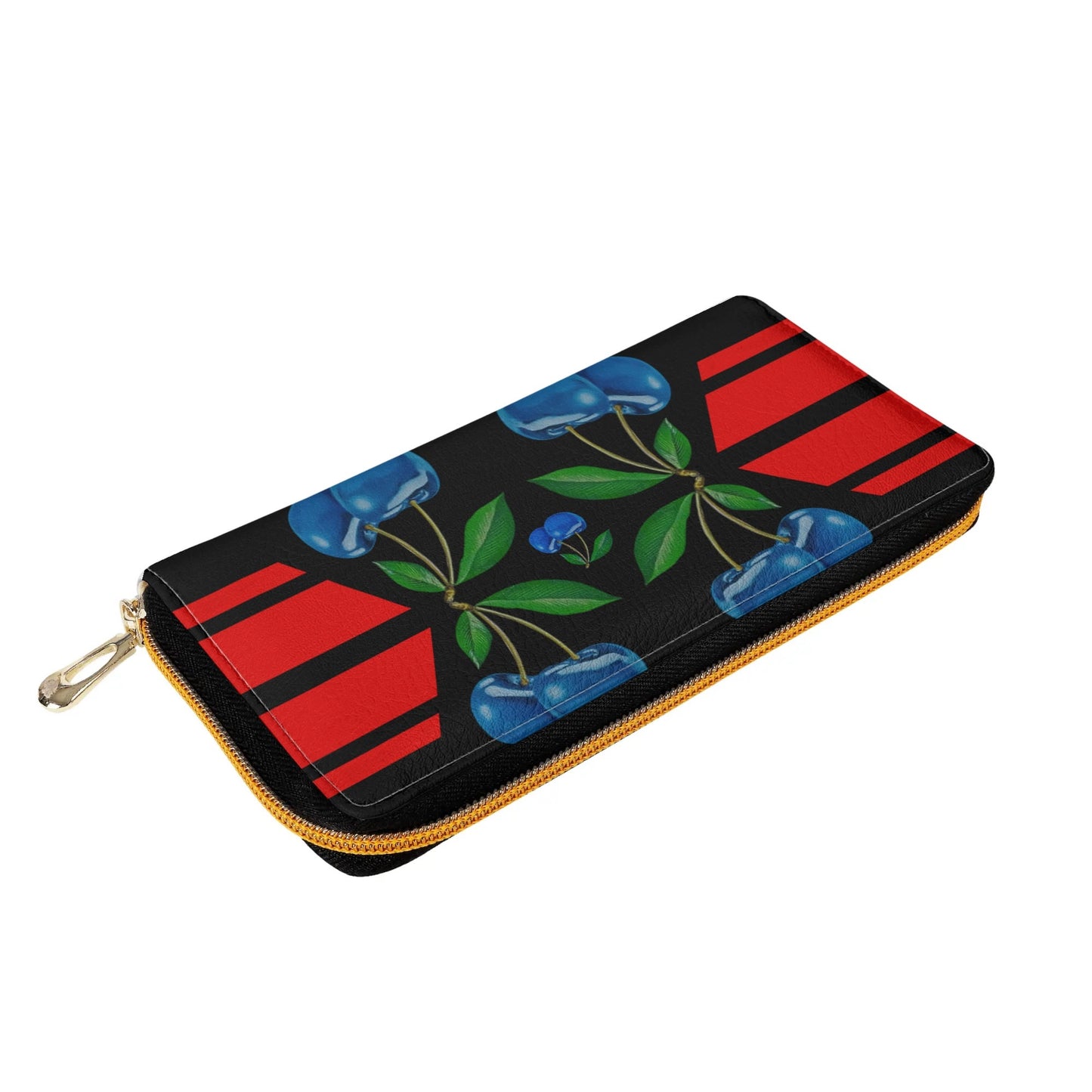 Blue Cherry© International City Pop European Soft PU Leather Zipper Wallet