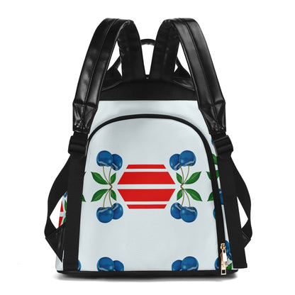 Blue Cherry© International Worldly New Travel European Soft PU Daypack Anti-theft Backpack