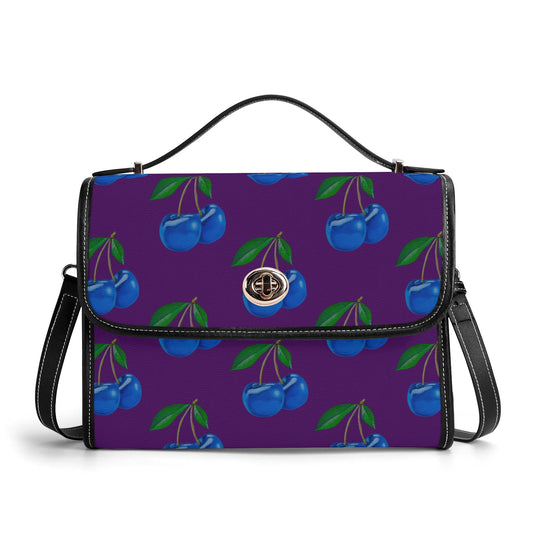 Blue Cherry© Deep Plum New Version European Soft PU Leather Satchel Bag