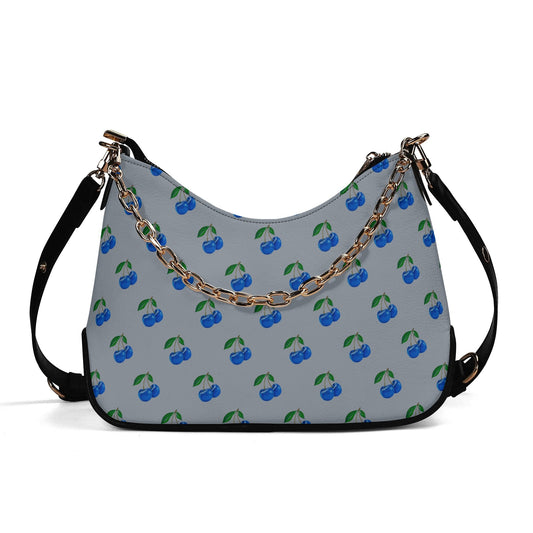 Blue Cherry© Metro Chic Lady American Soft Flex Lux PU Cross-body Bag With Chain Decoration