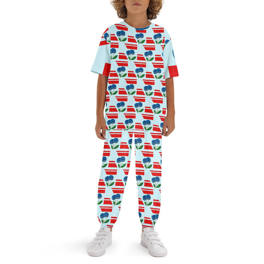 Blue Cherry© Children's Sleepwear Short Sleeve Shirt and Long Pants Set