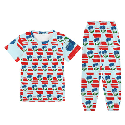 Blue Cherry© Children's Sleepwear Short Sleeve Shirt and Long Pants Set