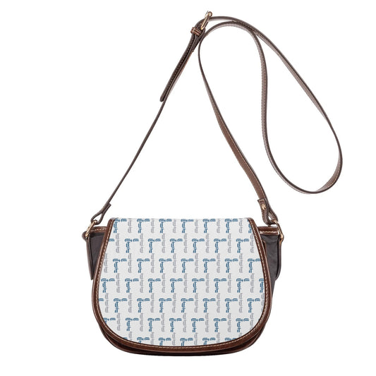 Simple Sally Blue Grey Print Saddle Bag