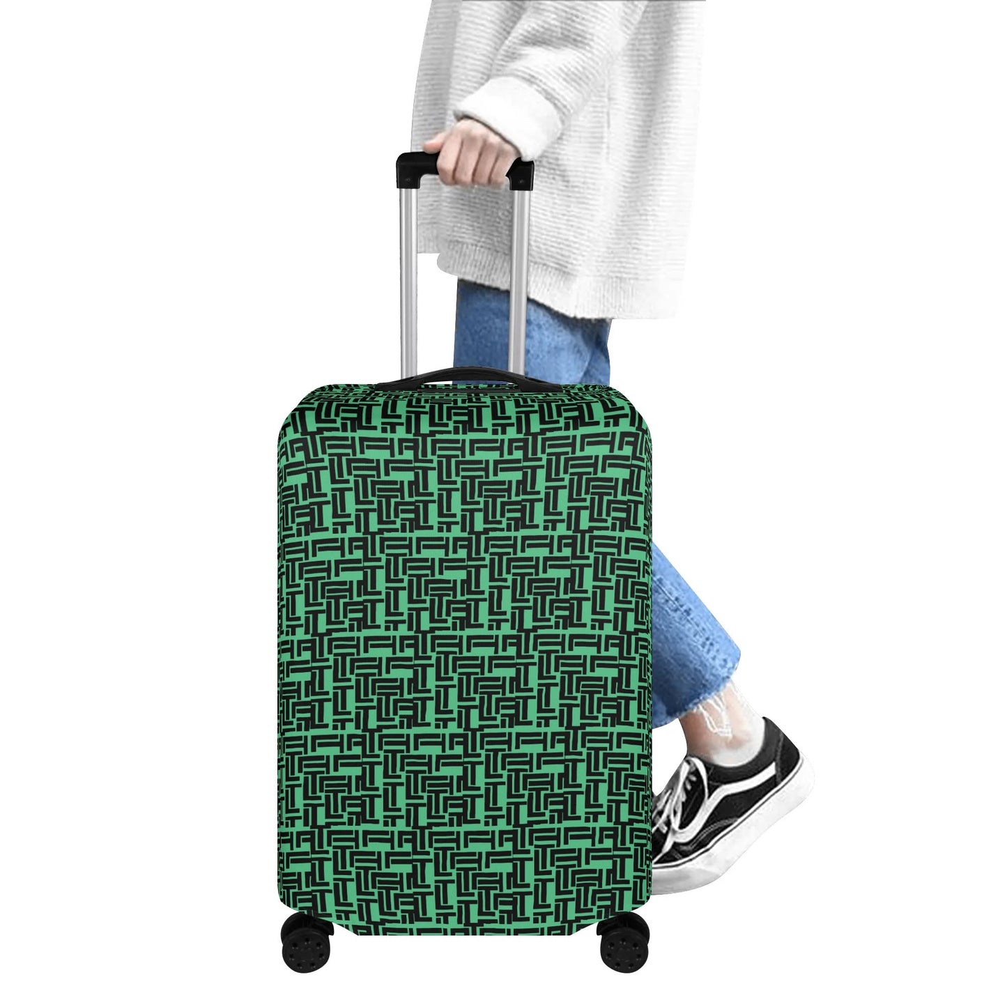 Luxturnal Pop World Traveler Simple Duty Strong Flex Green Polyester Luggage Cover Luggage Cover