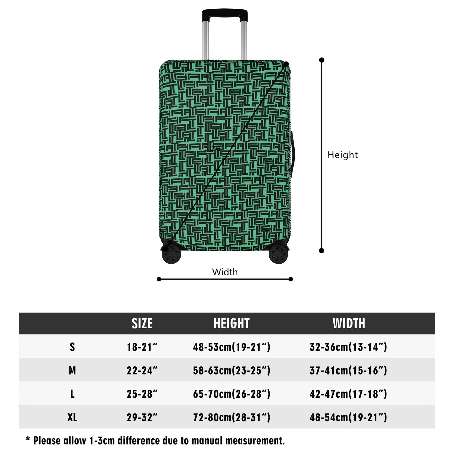 Luxturnal Pop World Traveler Simple Duty Strong Flex Green Polyester Luggage Cover Luggage Cover