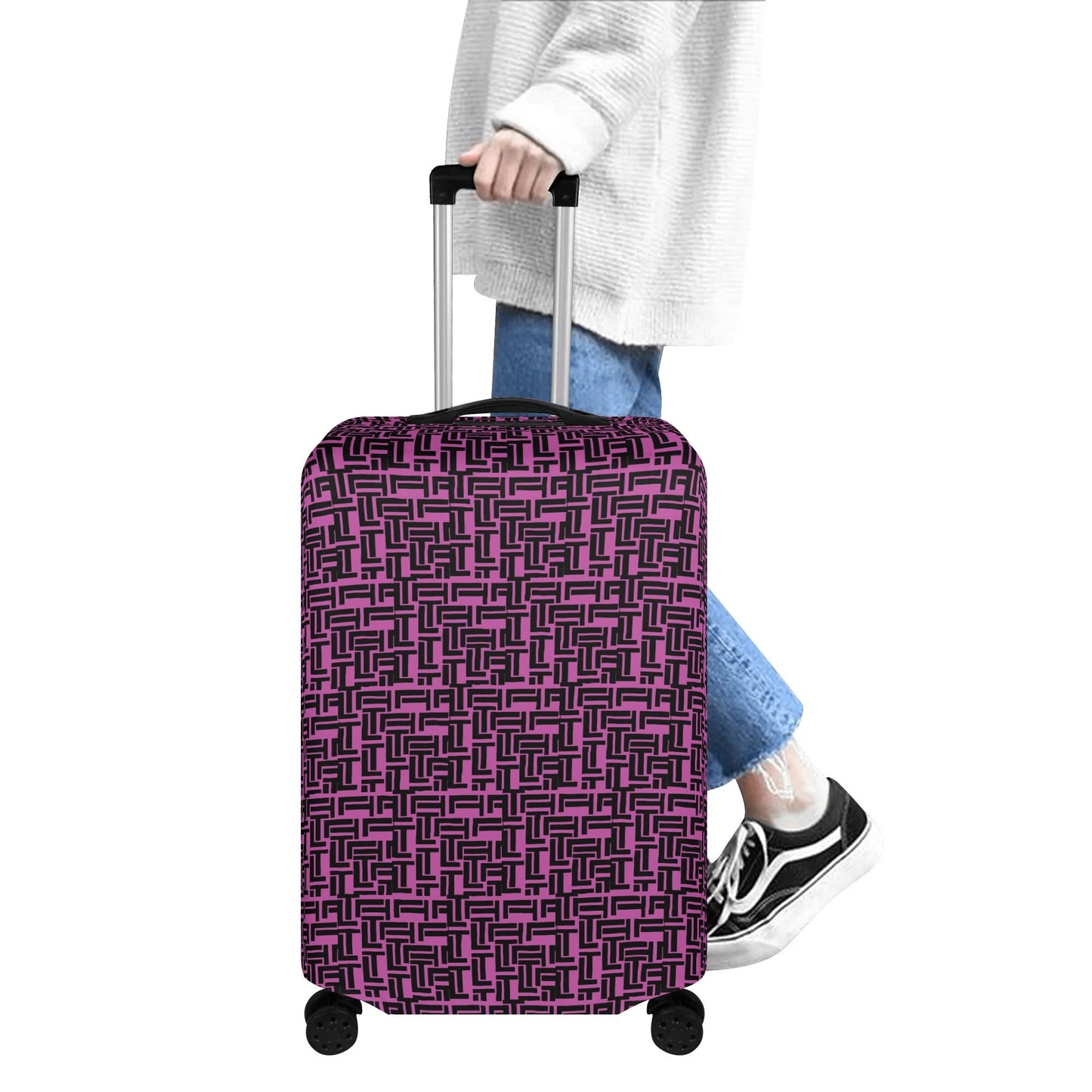 Luxturnal Pop World Traveler Simple Duty Strong Flex Pink Luggage Cover