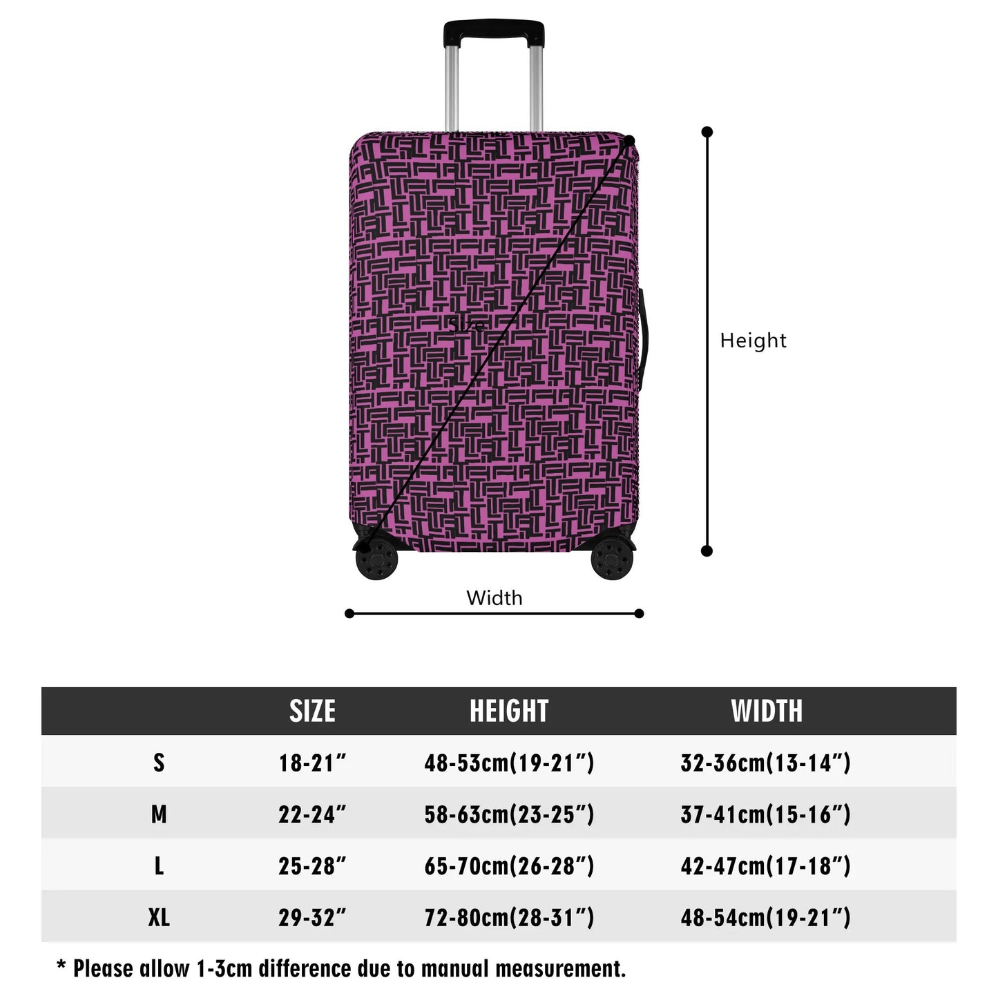 Luxturnal Pop World Traveler Simple Duty Strong Flex Pink Luggage Cover