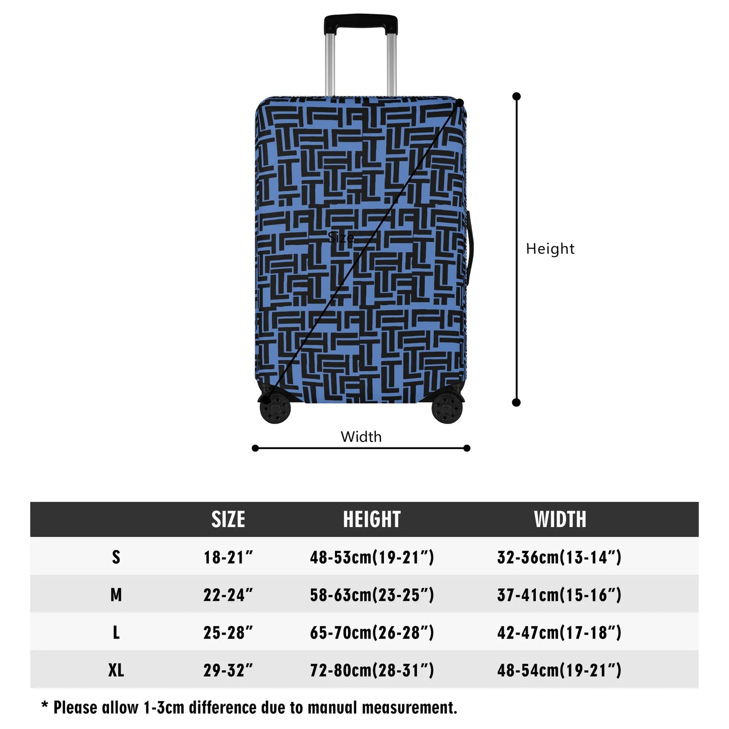 Luxturnal Pop World Traveler Simple Duty Strong Flex Blue Luggage Cover