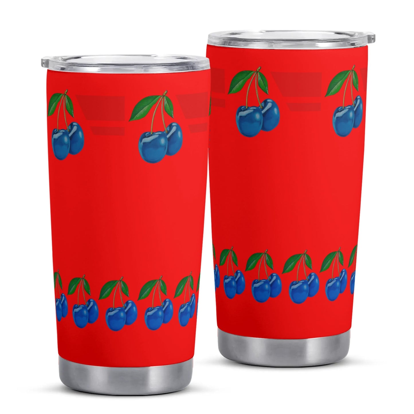 Red Pop Blue Cherry© All Over Print Car Tumbler 20oz