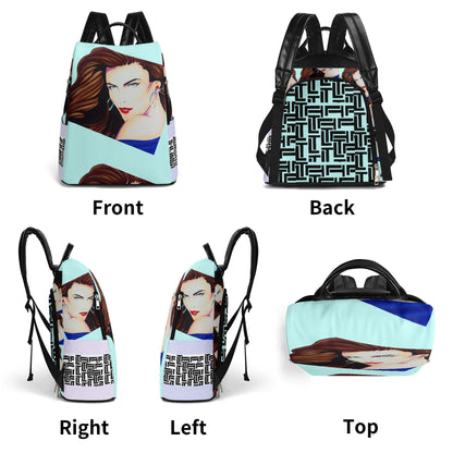 Lady Print© New Travel Euro Soft PU Daypack Anti-theft Backpack