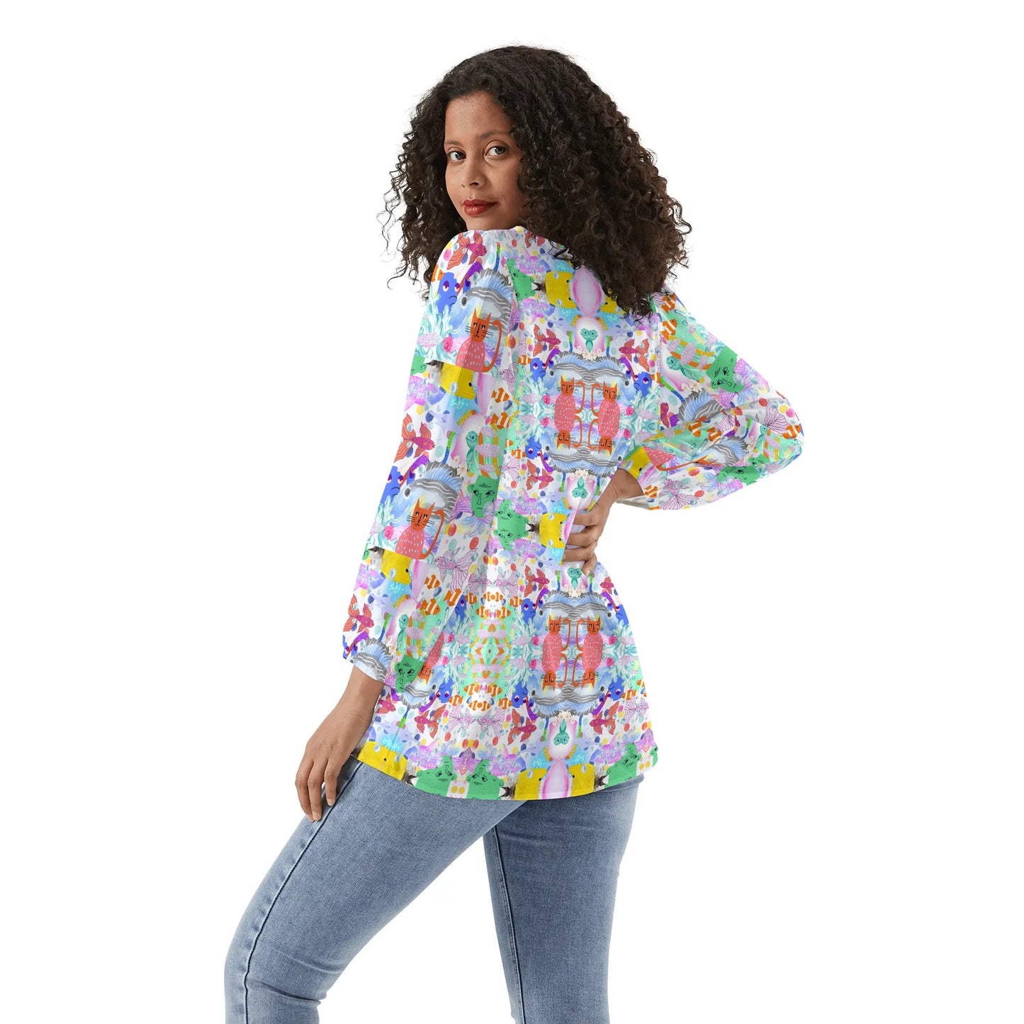 Ocean Dream© Womens Long-Sleeve Chiffon Blouse