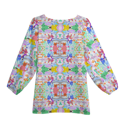 Ocean Dream© Womens Long-Sleeve Chiffon Blouse