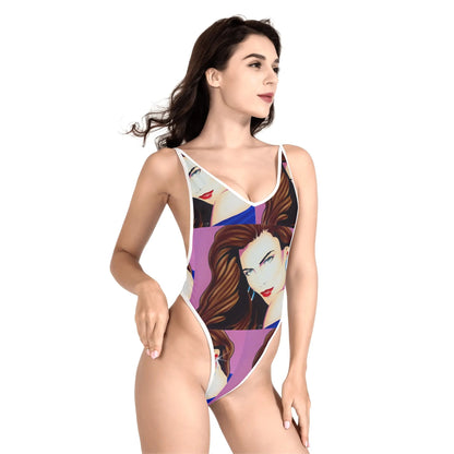 Lady Print© Sorts Flex Super Comfort Women’s One Piece High Cut Swimsuit