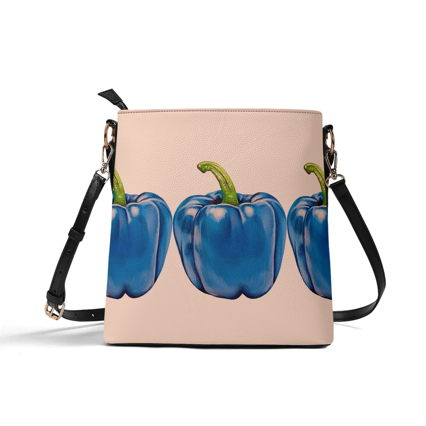 Pepper Blue© Womens Euro Soft PU Bucket Bag Shoulder Bag Cream