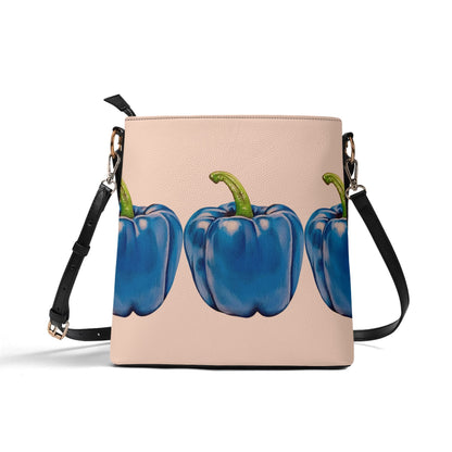 Pepper Blue© Womens Euro Soft PU Bucket Bag Shoulder Bag Cream