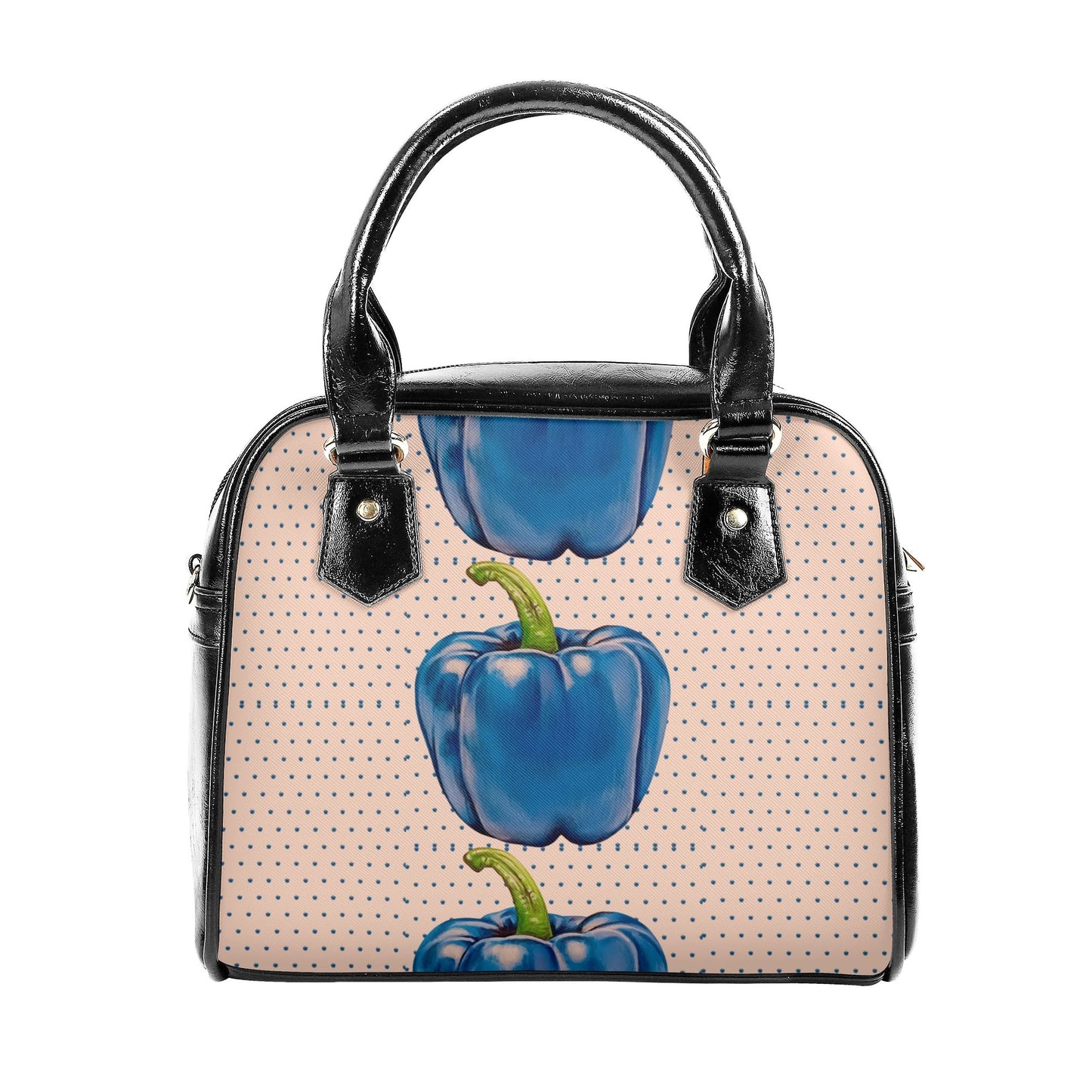 Pepper Blue© Euro Soft PU Shoulder Handbag In Cream