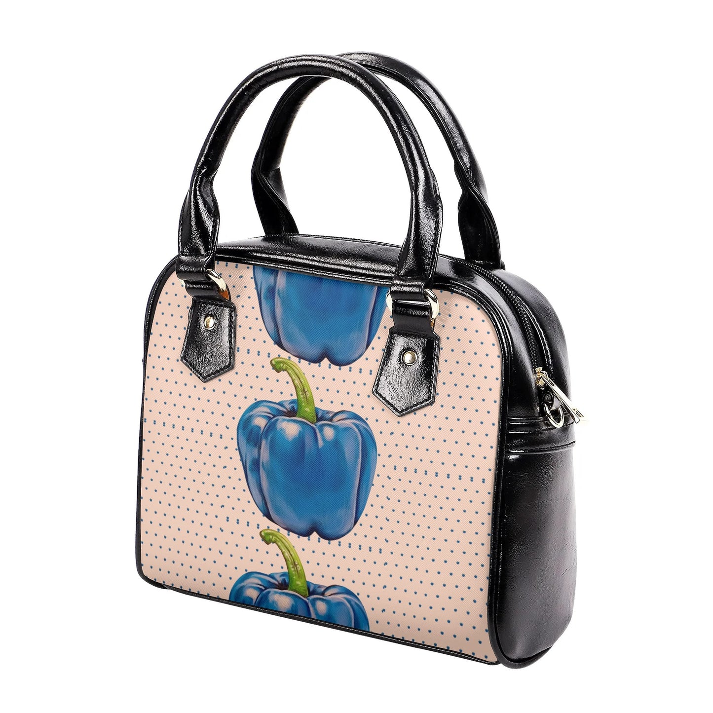 Pepper Blue© Euro Soft PU Shoulder Handbag In Cream