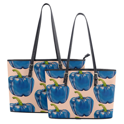 Pepper Blue© Euro Soft Big PU Leather Tote Bag In Cream