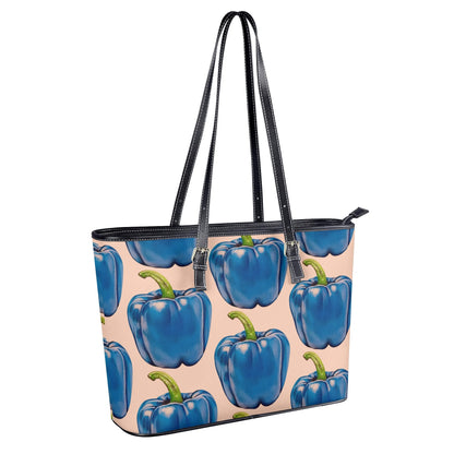 Pepper Blue© Euro Soft Big PU Leather Tote Bag In Cream