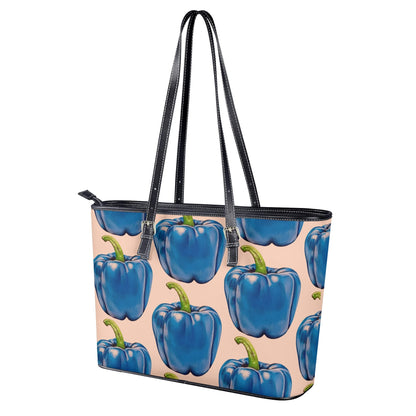 Pepper Blue© Euro Soft Big PU Leather Tote Bag In Cream