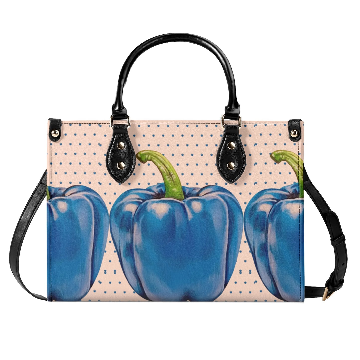 Pepper Blue© Lux Luxury Women Euro Soft PU Leather Handbag In Cream Signature Plus