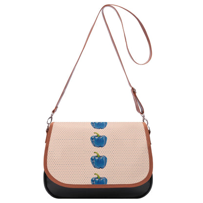 Pepper Blue© Signature Classic Euro Soft PU Leather Shoulder bag In Cream