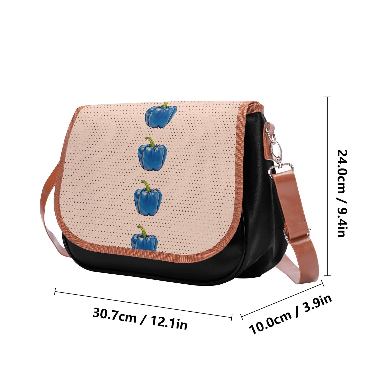 Pepper Blue© Signature Classic Euro Soft PU Leather Shoulder bag In Cream