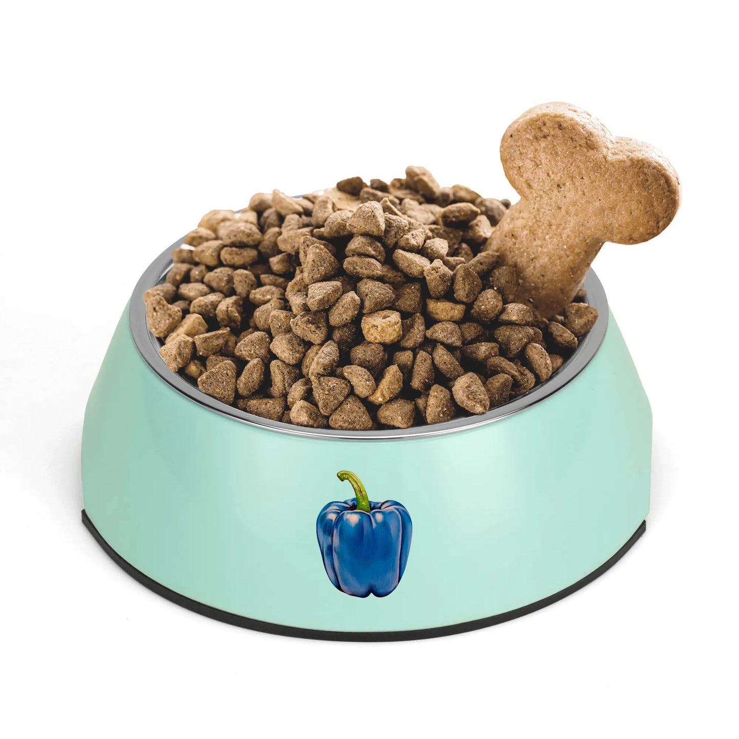 Pepper Blue© Retro Super Strong Safe Stainless Steel Dog Bowl Pet Bowl