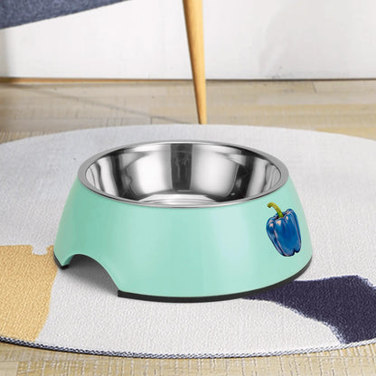 Pepper Blue© Retro Super Strong Safe Stainless Steel Dog Bowl Pet Bowl