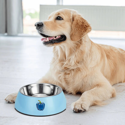 Pepper Blue© Retro Super Strong Safe Stainless Steel Dog Bowl Pet Bowl