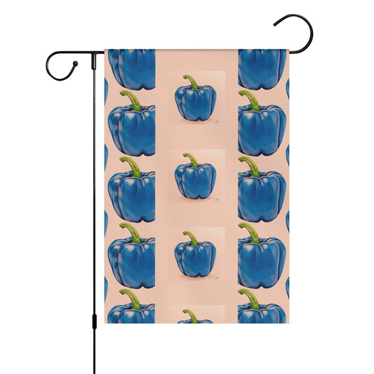 Pepper Blue© Cream Home and Country Lux Garden Lawn Decor Satin Garden Flag Banner 12X18 In