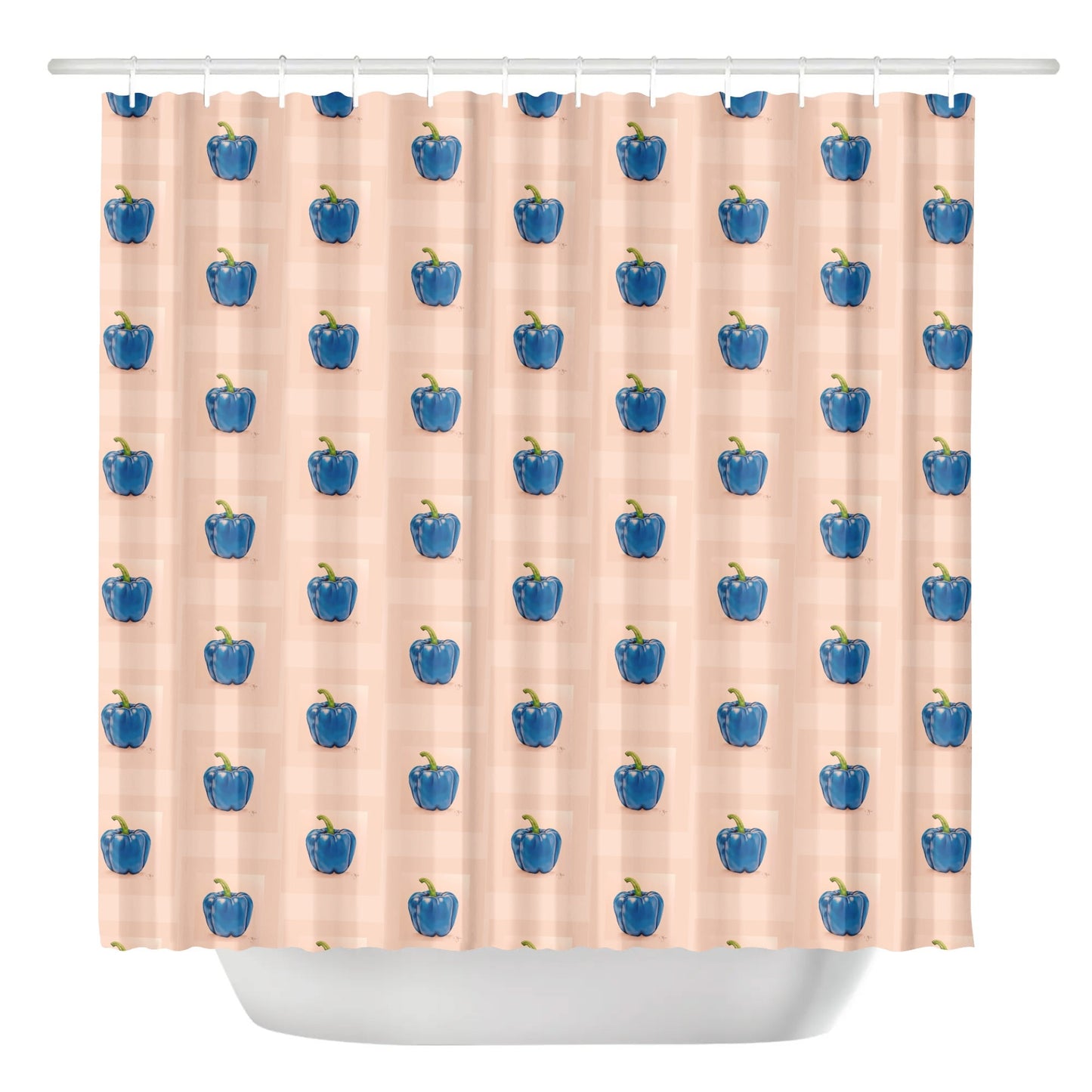 Pepper Blue© Cream Easy Use Anti Mold Shower Curtain