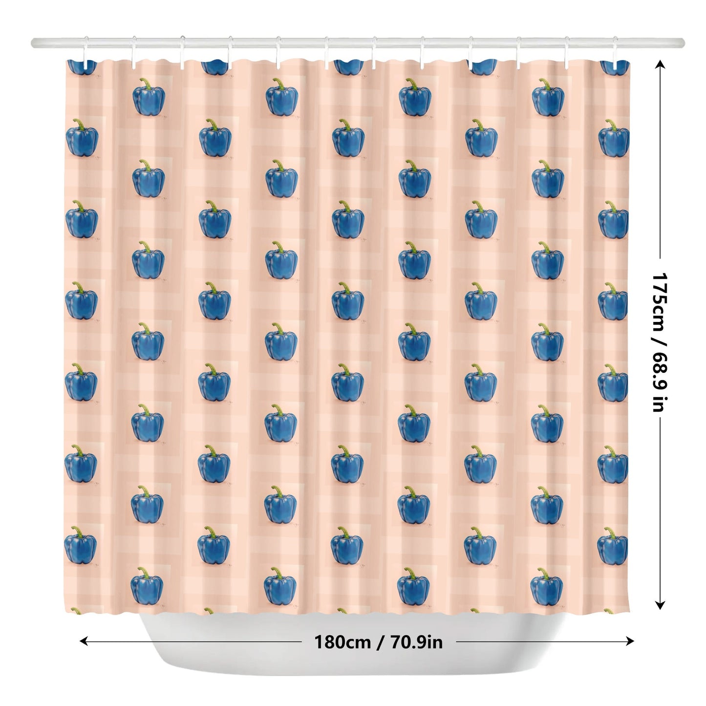 Pepper Blue© Cream Easy Use Anti Mold Shower Curtain