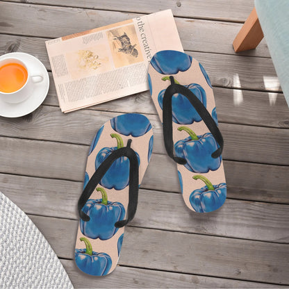 Pepper Blue© Cream Comfort Unisex Flip Flops