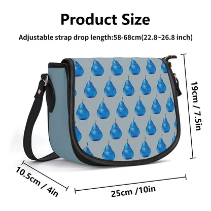 Pear Blue© New Version Euro Soft PU Leather Saddle Bag